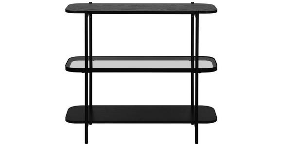 REGAL Grau, Schwarz  - Schwarz/Grau, Trend, Glas/Holzwerkstoff (90/84/34cm) - Xora