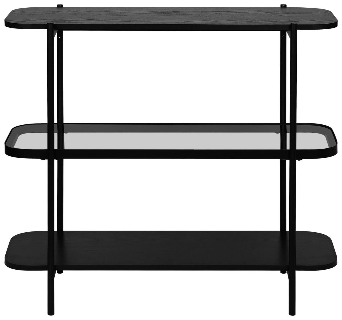 REGAL Grau, Schwarz  - Schwarz/Grau, Trend, Glas/Holzwerkstoff (90/84/34cm) - Xora