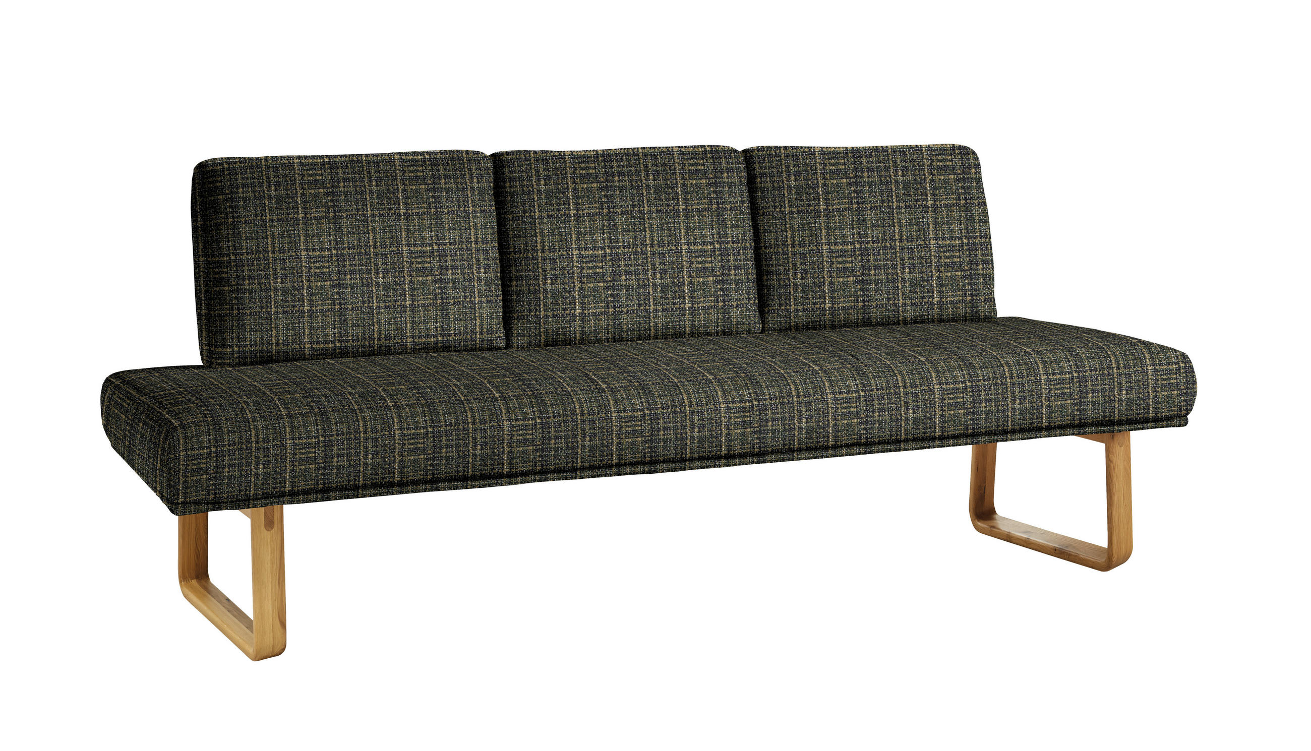 SITZBANK 209/92/78 cm  in Grün, Eichefarben  - Eichefarben/Grün, Design, Holz/Textil (209/92/78cm) - Dieter Knoll