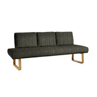 SITZBANK 224/92/78 cm  in Grün, Eichefarben  - Eichefarben/Grün, Design, Holz/Textil (224/92/78cm) - Dieter Knoll