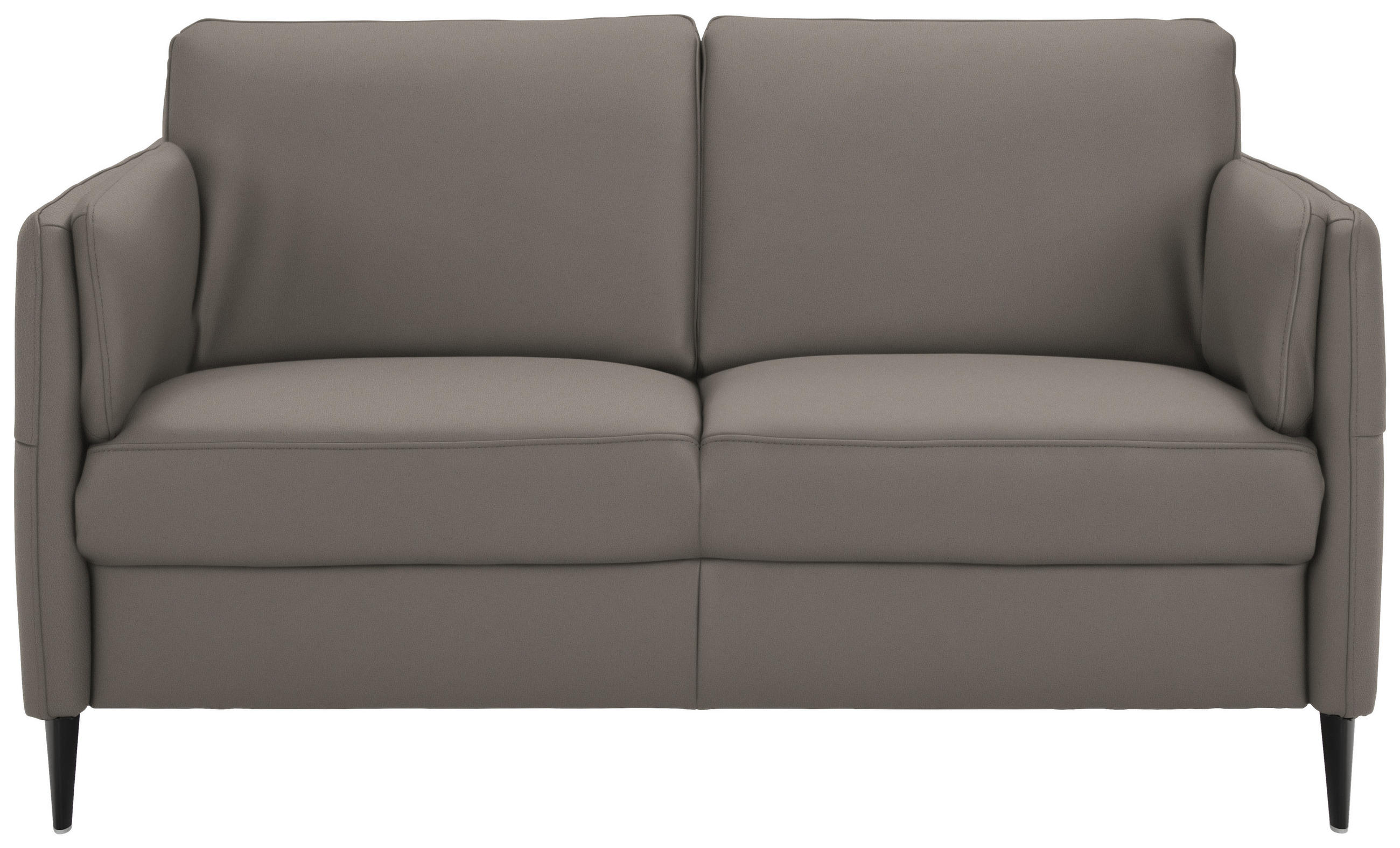 2,5-SITZER in Echtleder Graubraun  - Graubraun/Schwarz, Design, Leder/Metall (164/84/99cm) - Dieter Knoll