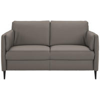 2,5-SITZER in Echtleder Graubraun  - Graubraun/Schwarz, Design, Leder/Metall (164/84/99cm) - Dieter Knoll