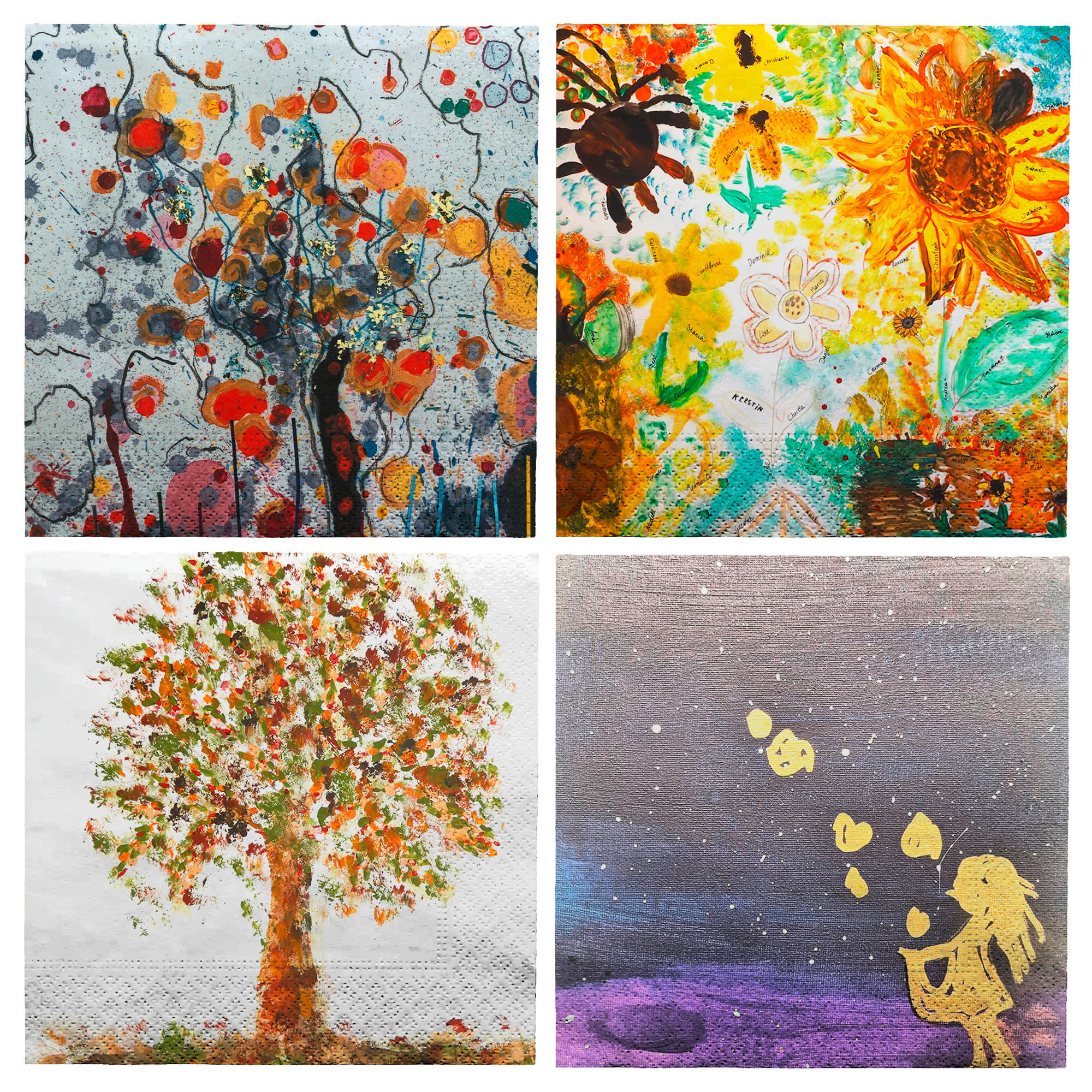 SERVIETTE  33/33 cm   - Multicolor, Trend, Papier (33/33cm)