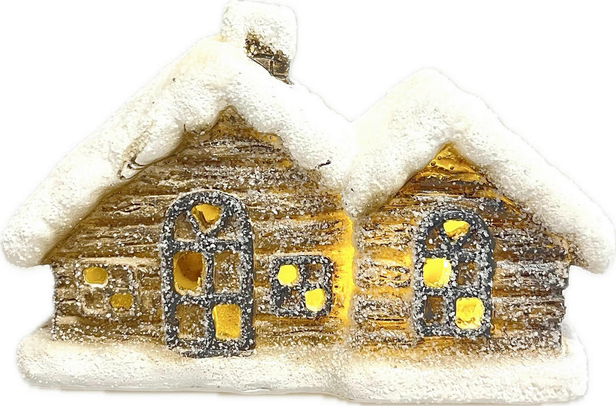 DEKORAČNÍ DŮM - šedavě hnědá, Basics, plast (17,5/5,2/10,5cm)