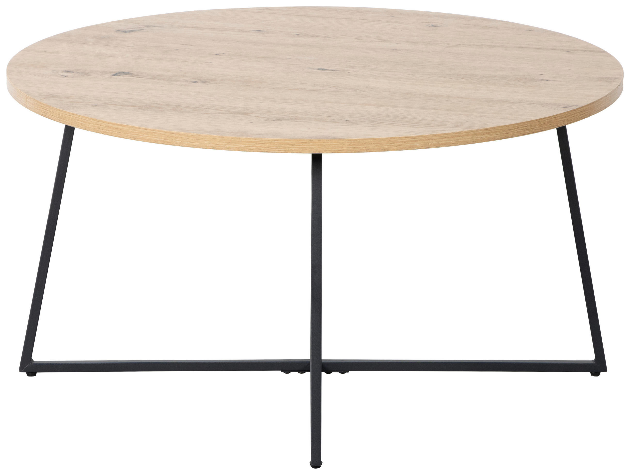 COUCHTISCH 80/80/42 cm rund Schwarz, Eiche Artisan einfacher Aufbau  - Schwarz/Eiche Artisan, Design, Holzwerkstoff/Metall (80/80/42cm) - Boxxx
