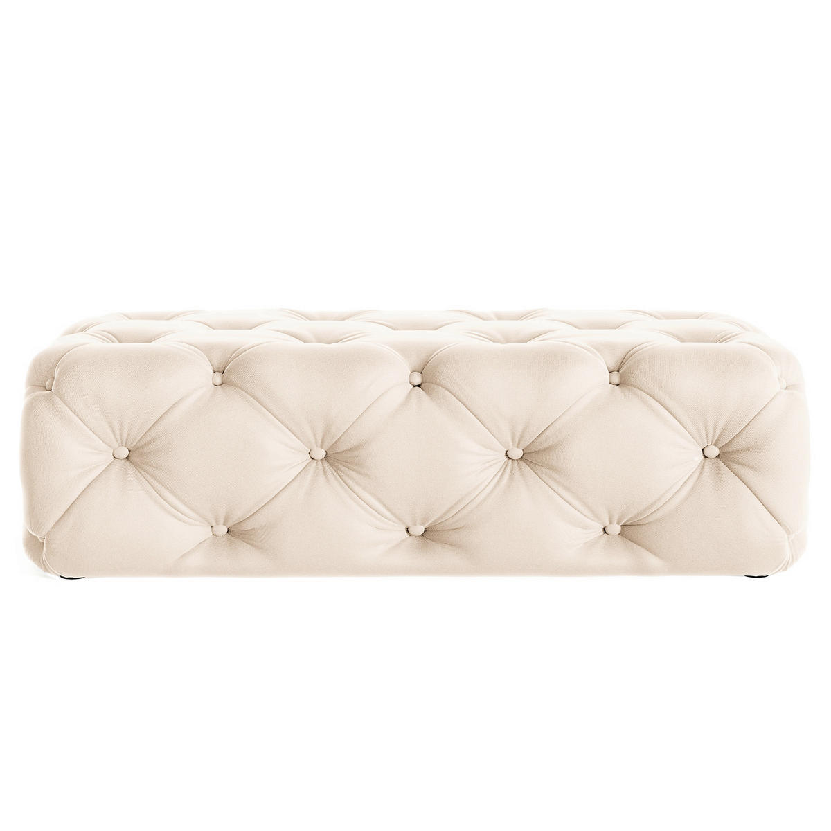 HOCKER in Textil Creme  - Creme/Schwarz, Design, Kunststoff/Textil (130/39/65cm) - P & B