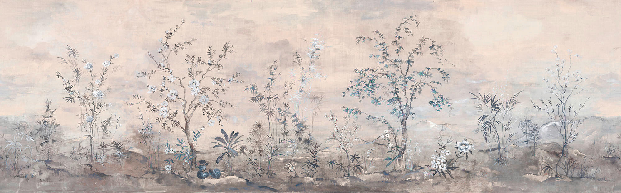 Xora Fototapete Weiß, Silber, Grau 900x280 cm