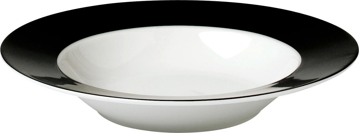 SUPPENTELLERSET VARIO 6-teilig  - Schwarz/Weiß, Basics, Keramik (21,5cm) - Van Well