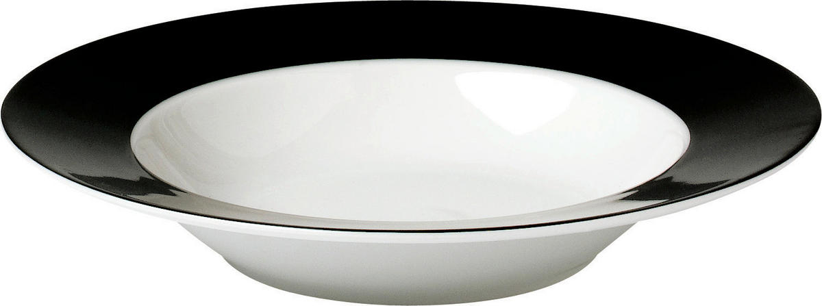 SUPPENTELLERSET VARIO 6-teilig  - Schwarz/Weiß, Basics, Keramik (21,5cm) - Van Well