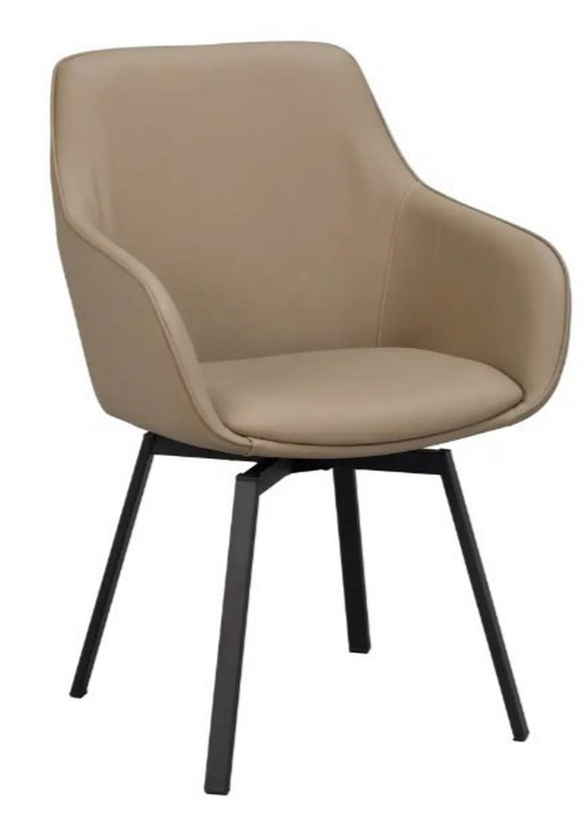 STOL MED ARMSTÖD äkta läder  - beige/svart, Klassisk, metall/läder (58/89/59cm) - Rowico