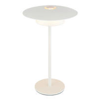 AKKU-TISCHLEUCHTE 18/30 cm  - Weiß, Design, Kunststoff/Metall (18/30cm) - Globo