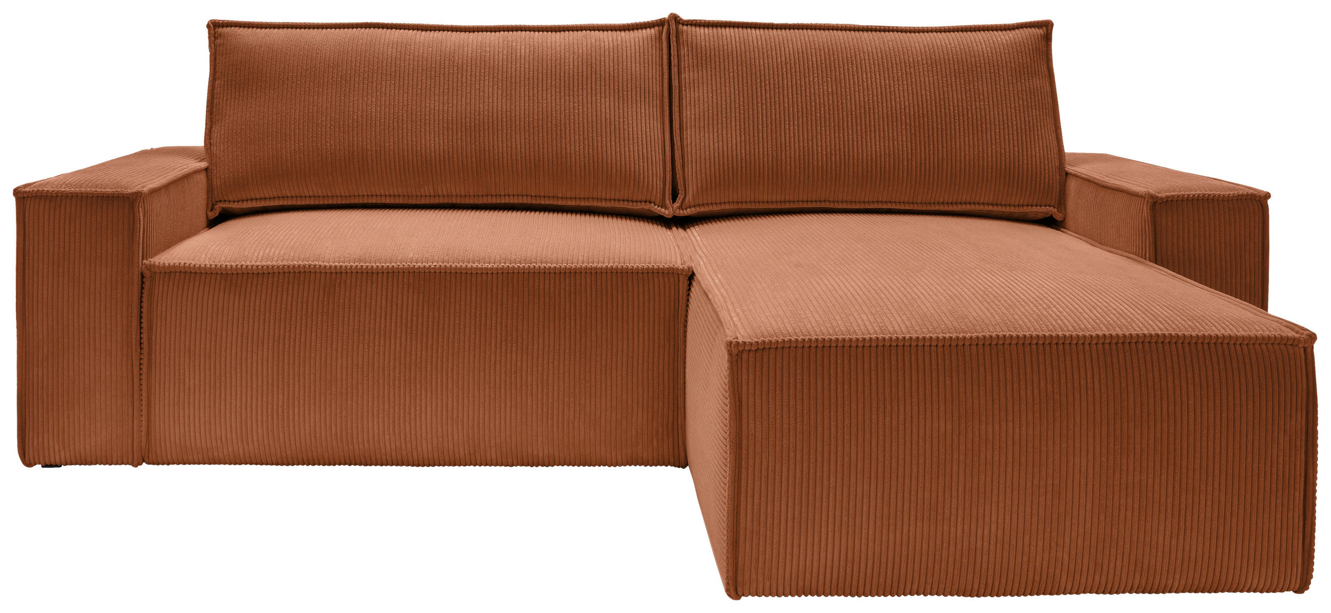 ECKSCHLAFSOFA Samt Rostfarben  - Rostfarben/Schwarz, KONVENTIONELL, Holz/Kunststoff (251/170cm) - MID.YOU