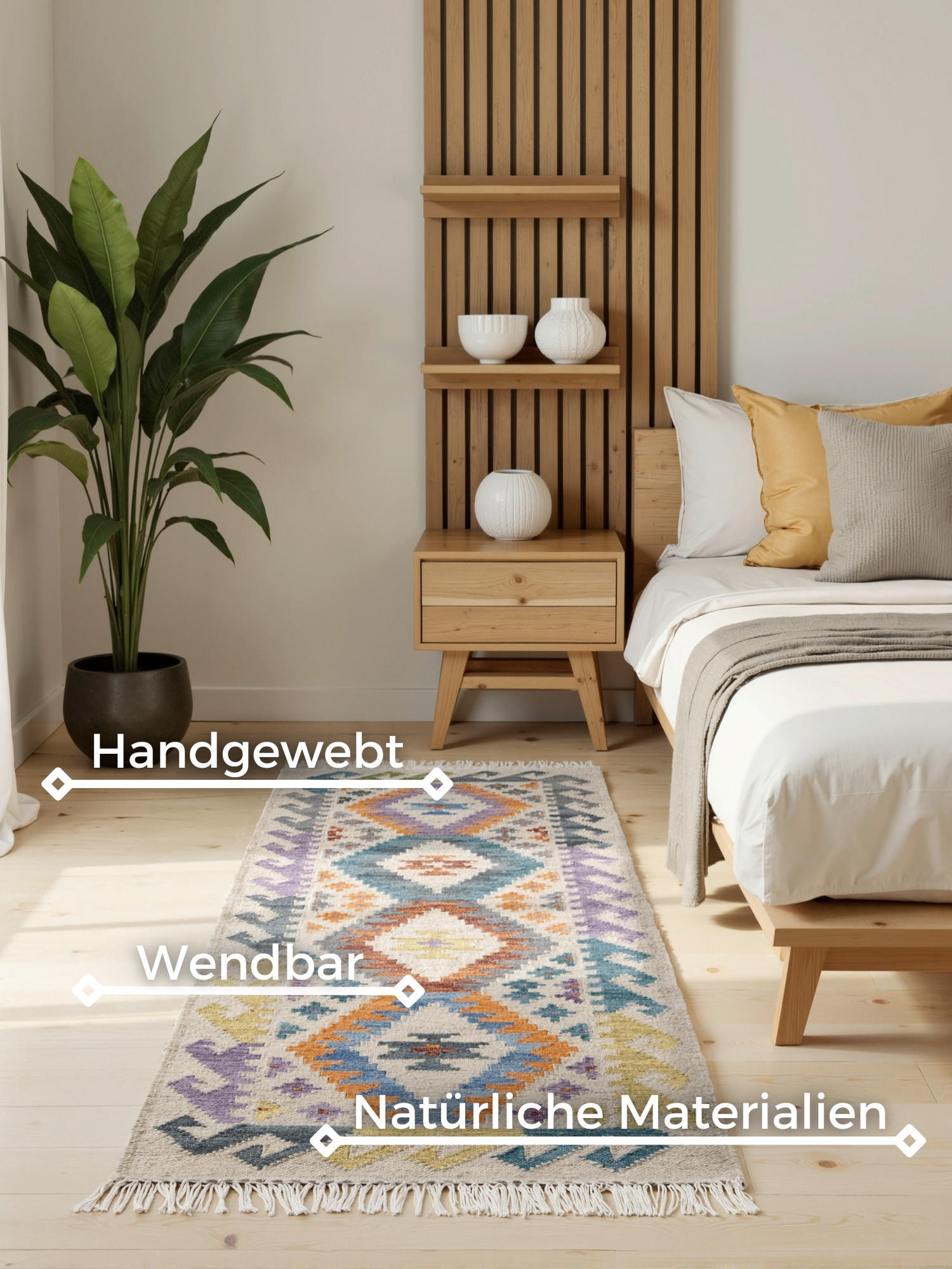 LÄUFER 60/190 cm Kamal  - Multicolor/Creme, Design, Textil (60/190cm)