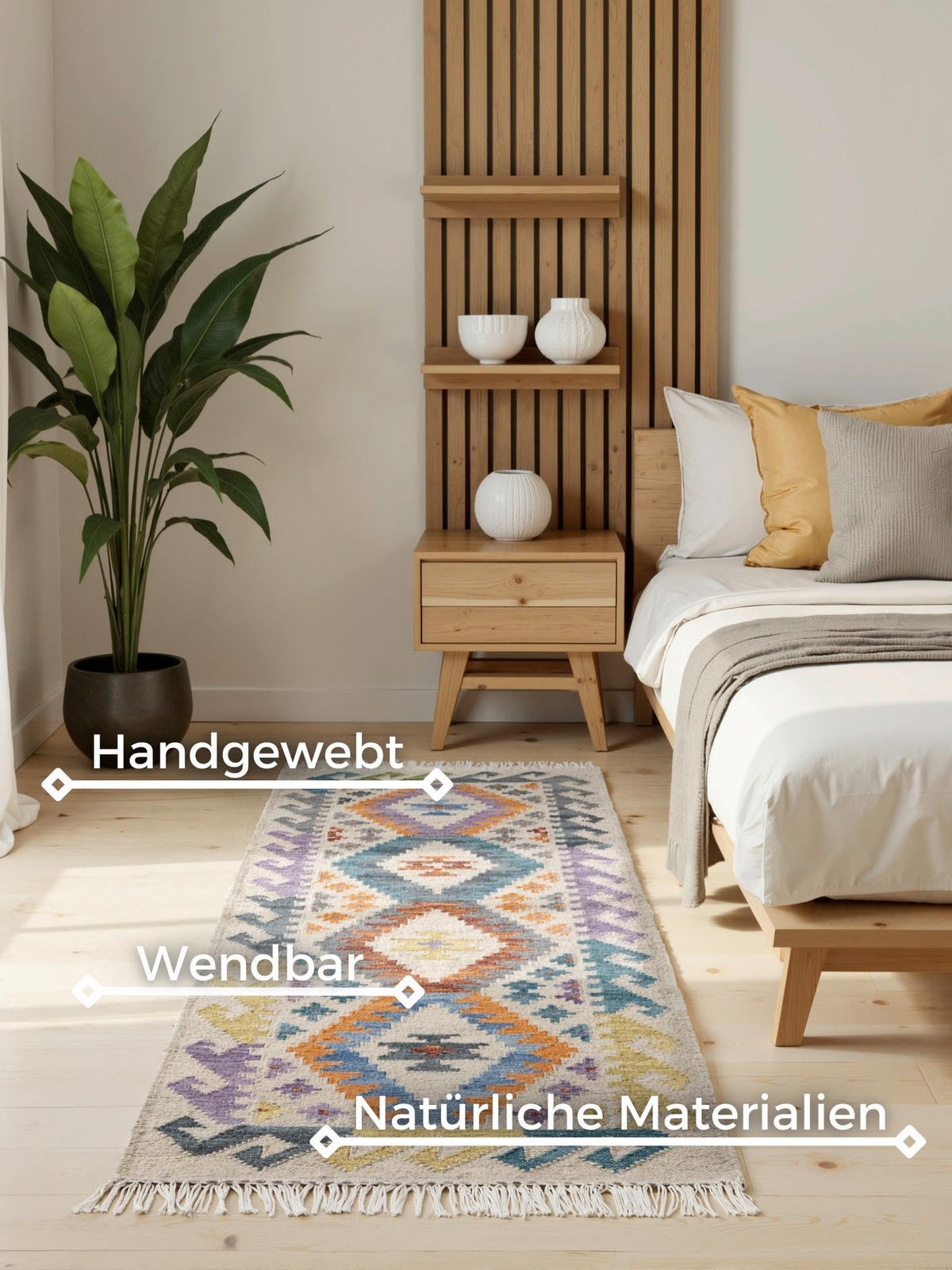 LÄUFER 60/190 cm Kamal  - Multicolor/Creme, Design, Textil (60/190cm)