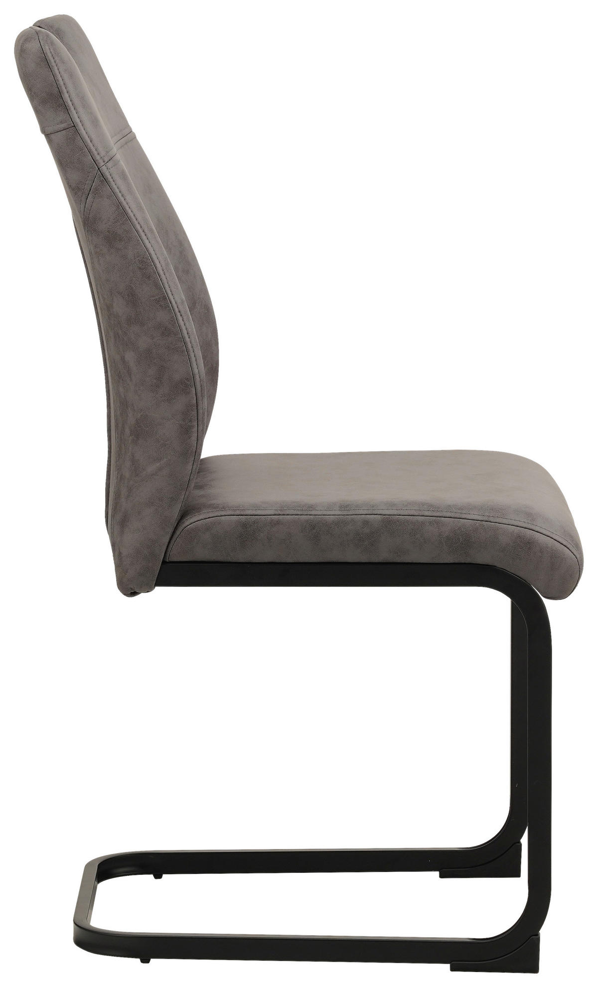 SCHWINGSTUHL  in Eisen Mikrofaser  - Schwarz/Grau, Design, Textil/Metall (43/97/57cm) - Xora