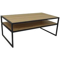 COUCHTISCH Wildeiche massiv 100/50/40 cm rechteckig Schwarz, Wildeiche  - Wildeiche/Schwarz, Trend, Holz/Metall (100/50/40cm) - Boxxx