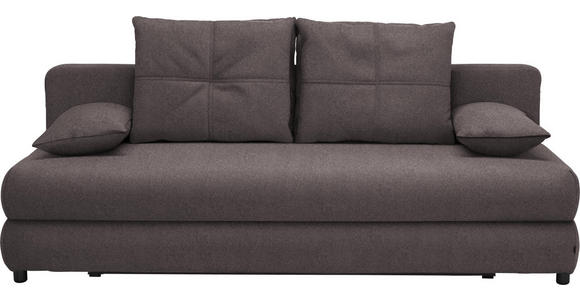 SCHLAFSOFA in Textil Dunkelgrau - Dunkelgrau/Schwarz, Design, Kunststoff/Textil (208/73-90/102cm) - Hom`in