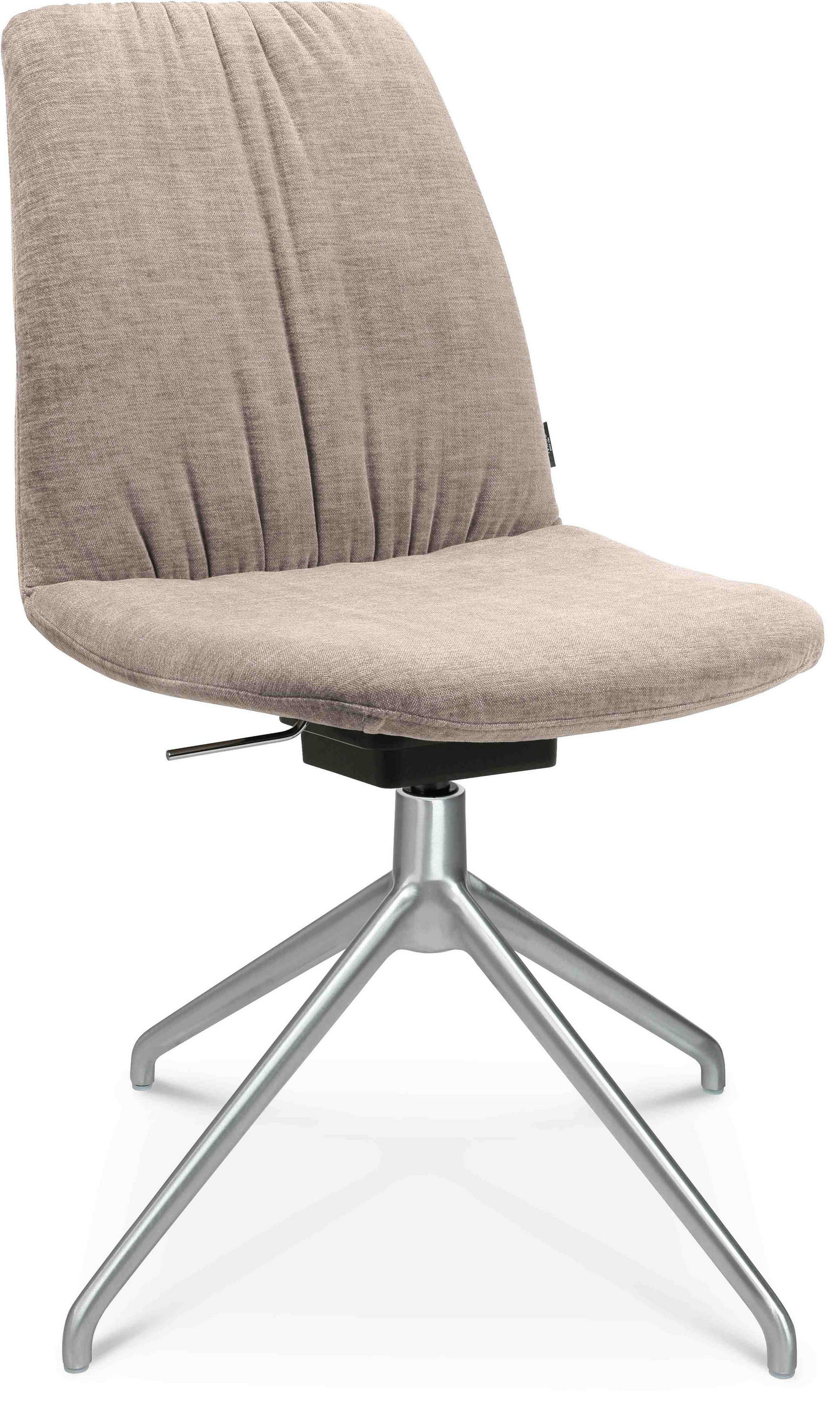 STUHL Velours Alufarben, Ecru - Ecru/Alufarben, Design, Textil/Metall (46/81,5-84,5/55cm) - Johann Jakob