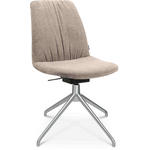 STUHL  in Aluminium Velours Metall, Textil  - Ecru/Alufarben, Design, Textil/Metall (46/81,5-84,5/55cm) - Johann Jakob