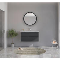 BADEZIMMER 3-teilig  in  - Weiß Hochglanz/Anthrazit, MODERN, Keramik/Holzwerkstoff (91/126/51cm) - MID.YOU