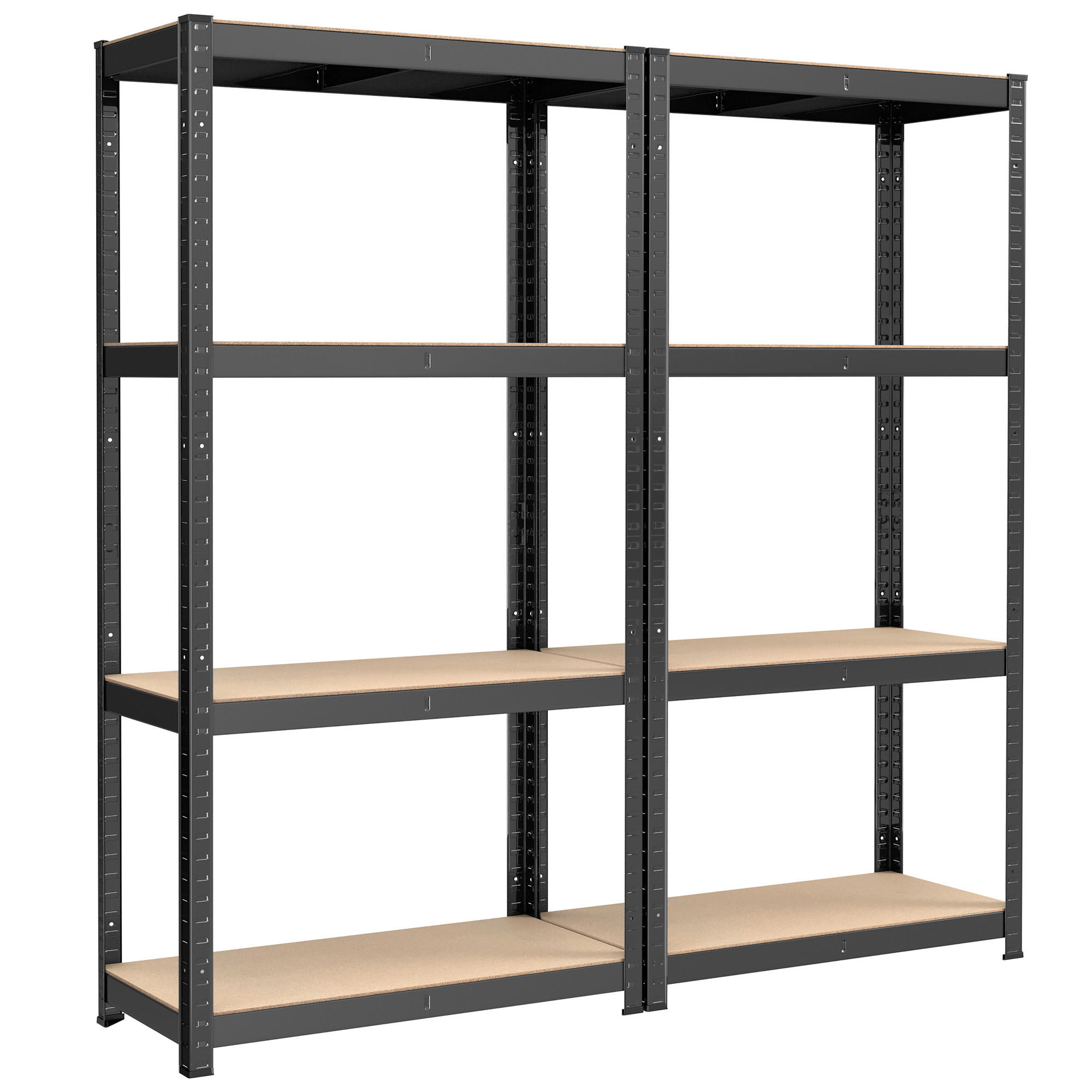 SCHWERLASTREGAL 80/160/40 cm  - Schwarz/Naturfarben, Trend, Holzwerkstoff/Metall (80/160/40cm) - Boxxx