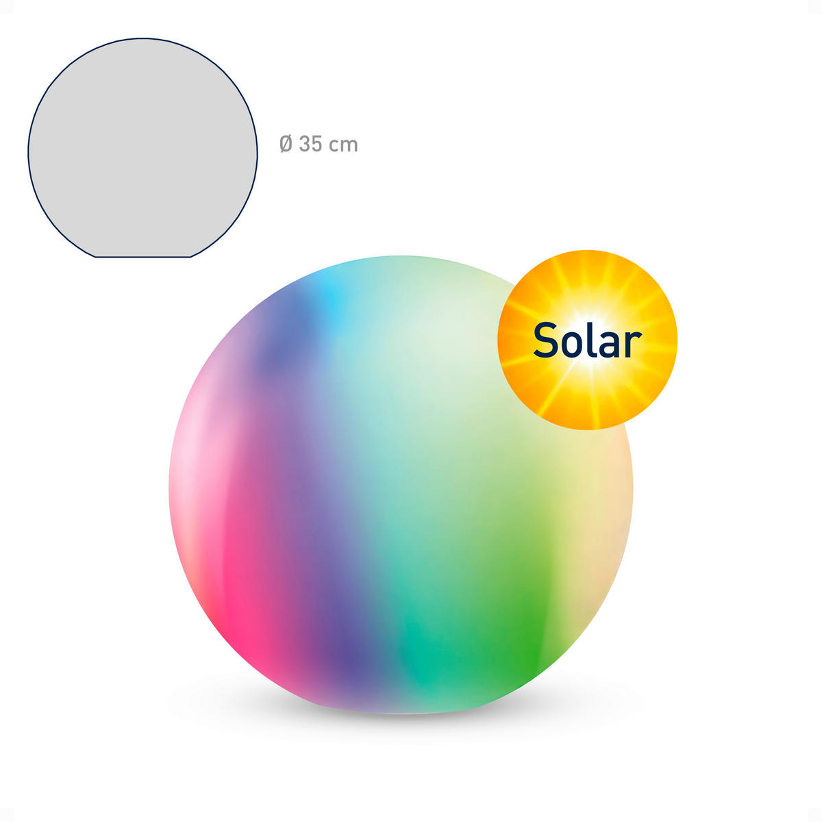 SOLARLEUCHTE  - Multicolor, Basics, Kunststoff (35cm) - Tint