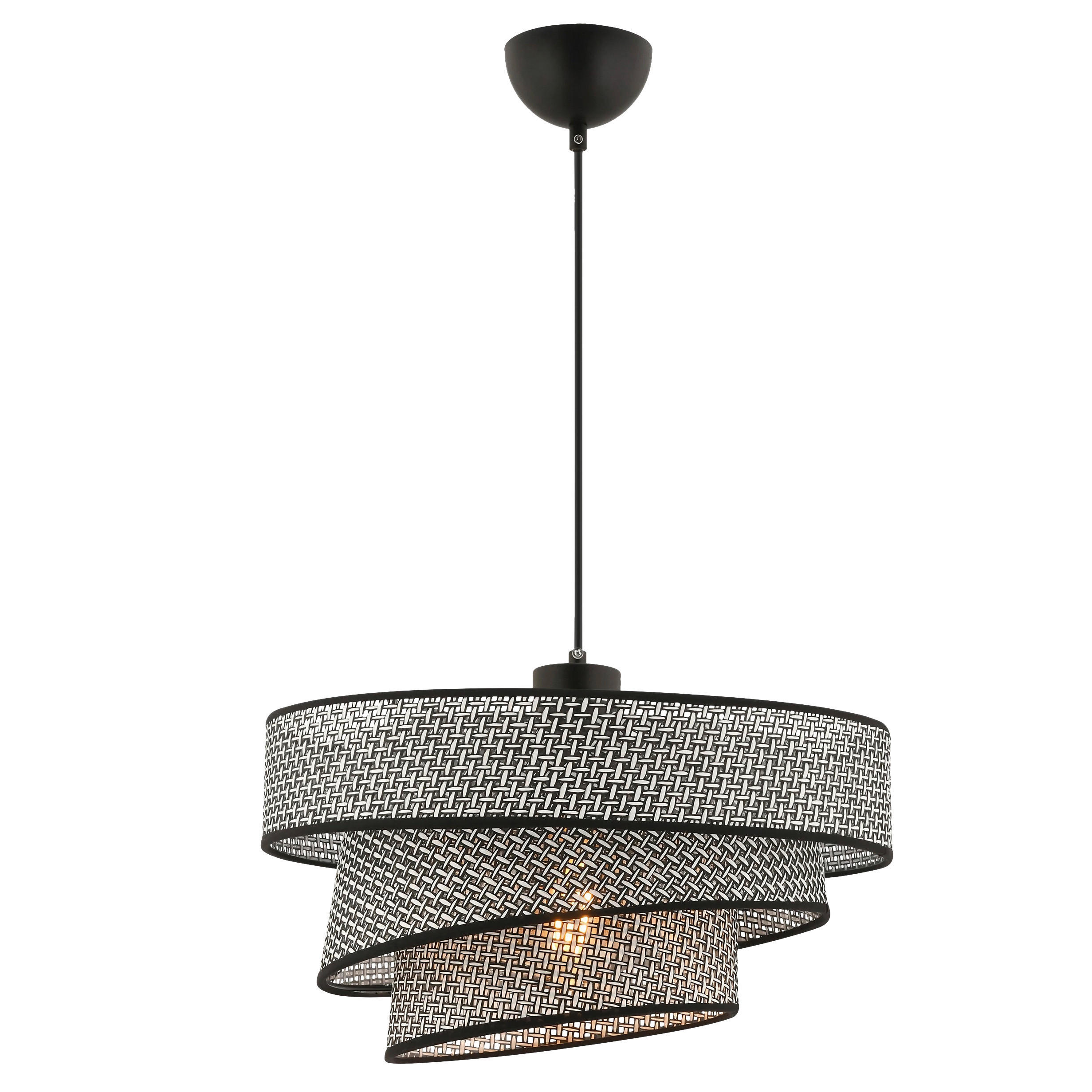 ZÁVĚSNÉ SVÍTIDLO, 40/72 cm  - šedá/černá, Design, kov/textil (40/72cm) - P & B