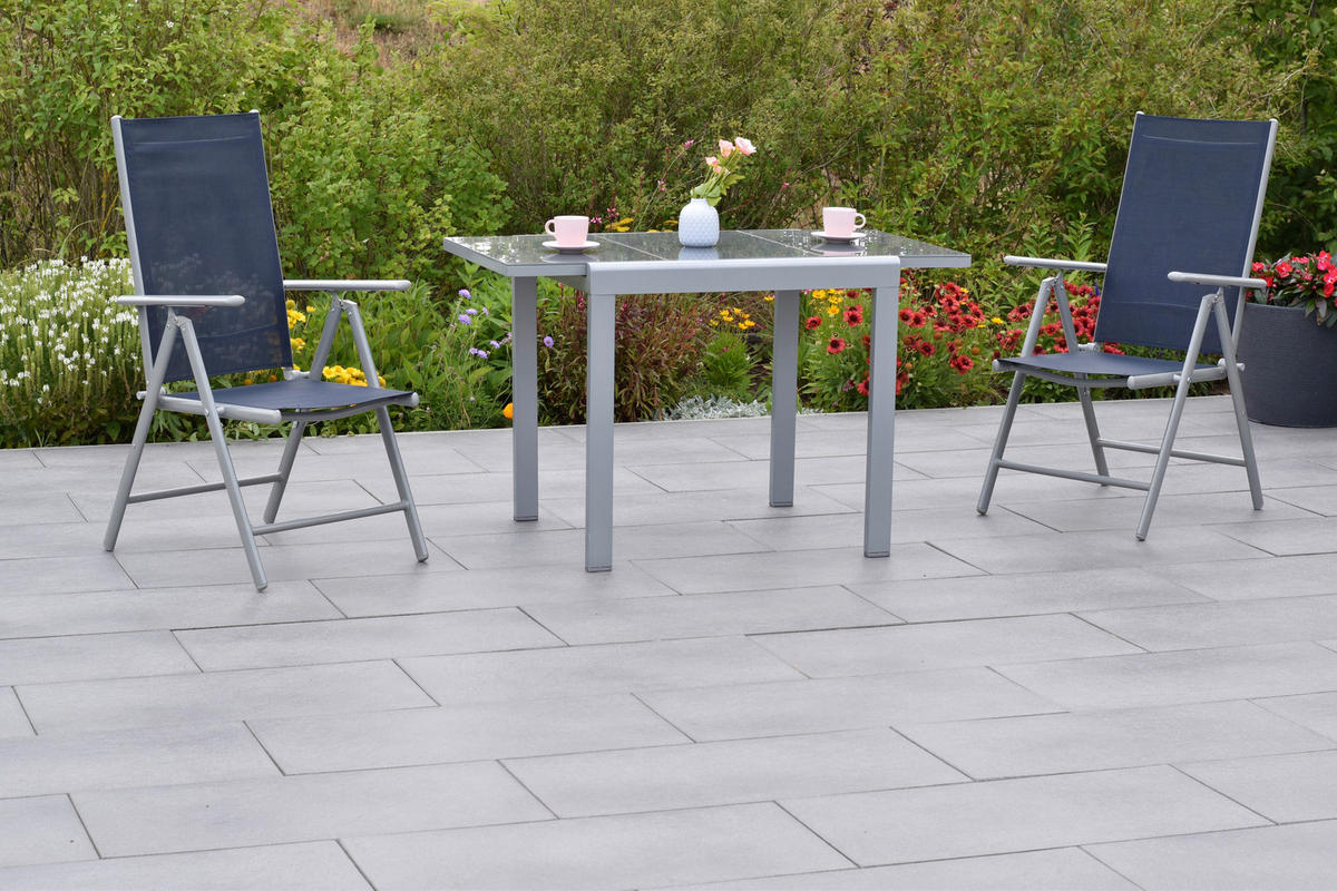 GARTENSET 3-teilig  - Blau/Silberfarben, MODERN, Textil/Metall - Gardenson