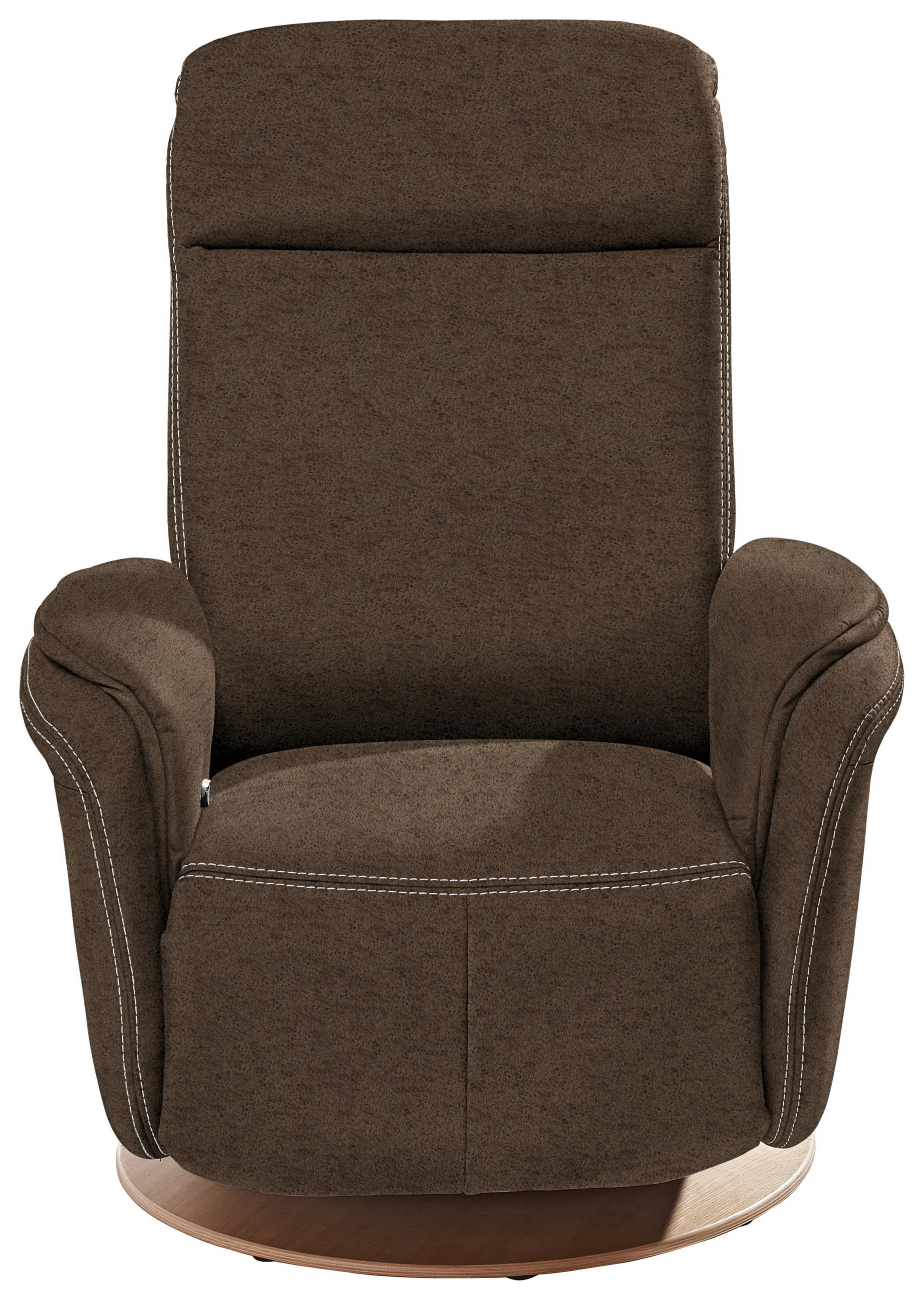RELAXSESSEL Lederlook Relaxfunktion    - Eichefarben/Beige, LIFESTYLE, Holz/Textil (80/106/88cm) - Voleo