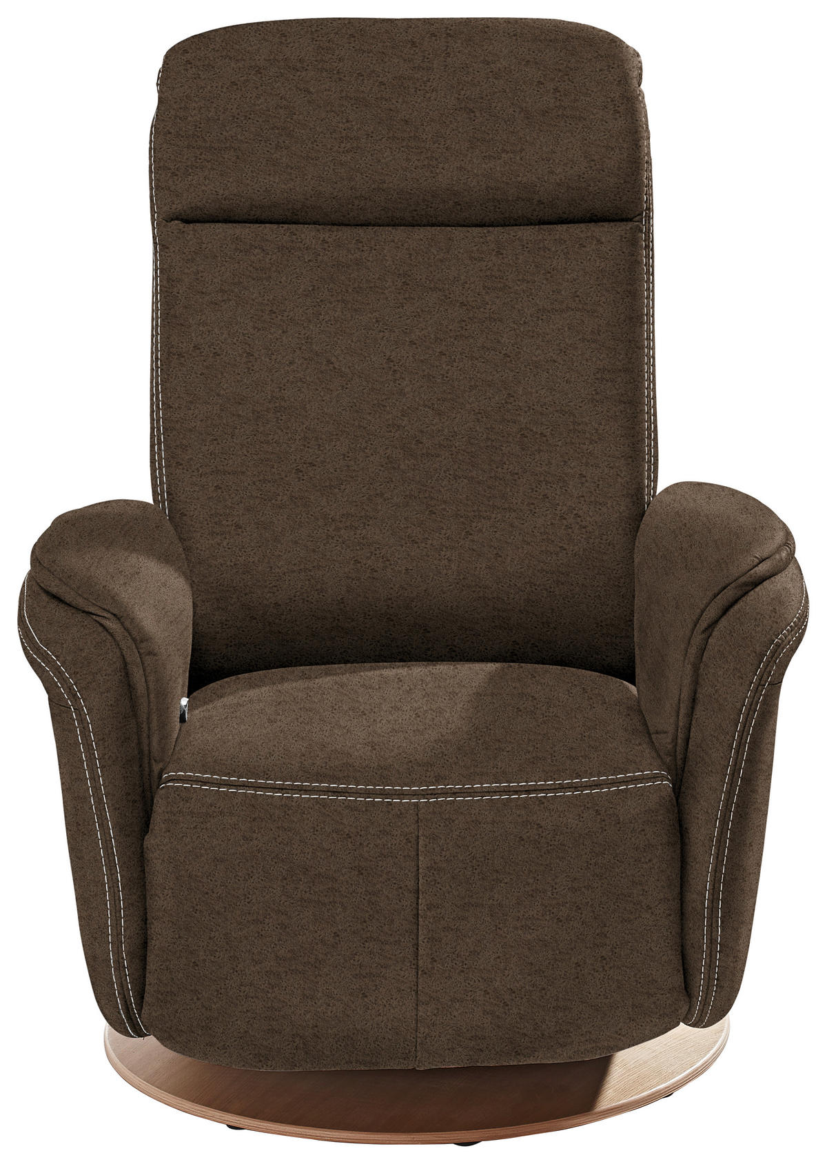 RELAXSESSEL Lederlook Relaxfunktion    - Eichefarben/Beige, LIFESTYLE, Holz/Textil (80/106/88cm) - Voleo