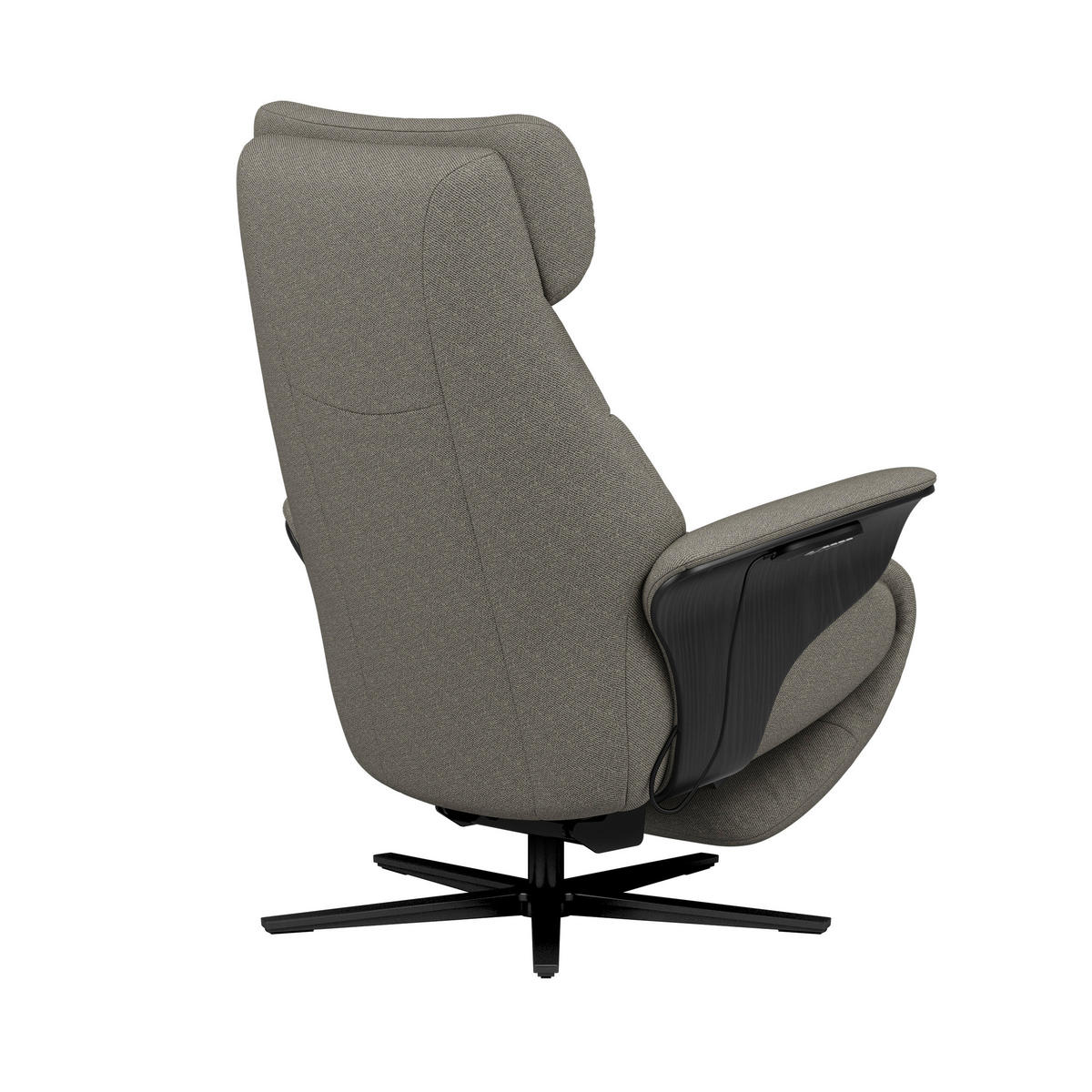 RELAXSESSEL Flachgewebe Relaxfunktion, Kopfteilverstellung, Fußteilverstellung, Rücken echt    - Schwarz/Grau, Design, Holz/Textil (86/116/87cm) - Stressless