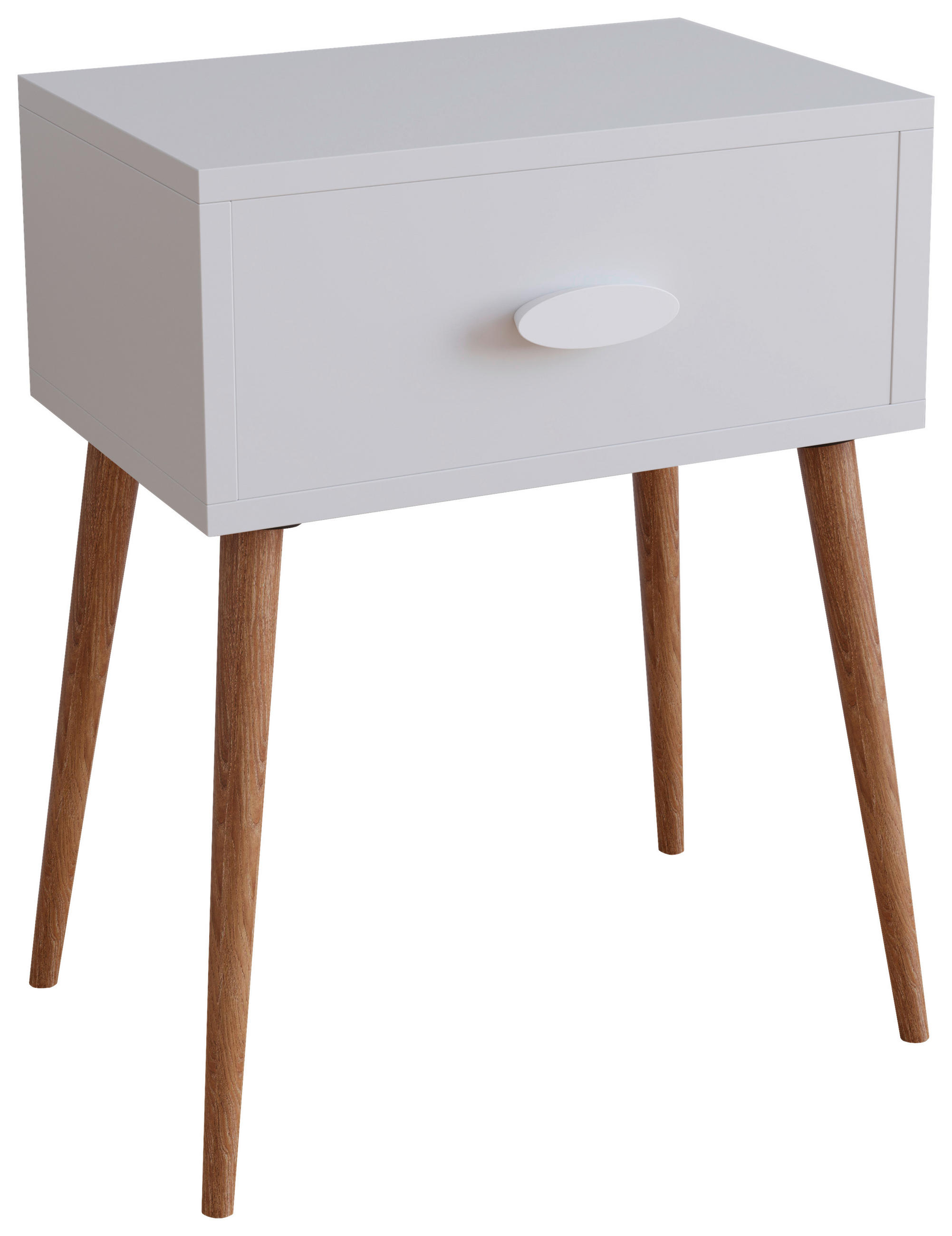 SÄNGBORD i vit  - vit/honungsek, Modern, trämaterial (44,5/60/30cm) - MID.YOU