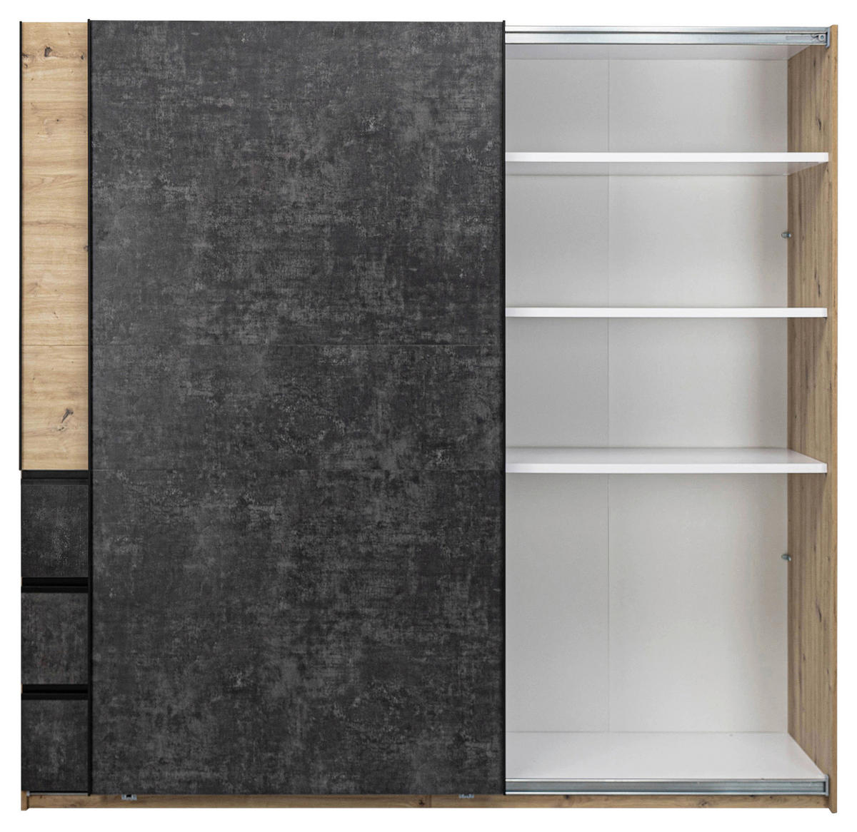 SCHIEBETÜRENSCHRANK 215/205/61,5 cm  - Taupe/Schwarz, MODERN, Holzwerkstoff/Metall (215/205/61,5cm) - MID.YOU