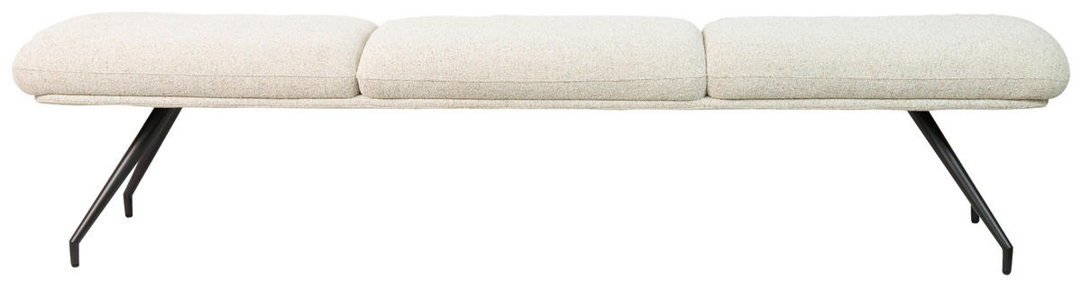 SITZBANK 220/49,5/50 cm  in Schwarz, Beige  - Beige/Schwarz, Design, Textil/Metall (220/49,5/50cm) - Dieter Knoll