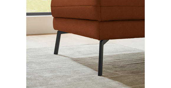 ECKSOFA  in Flachgewebe Kupferfarben Armteilverstellung, Relaxfunktion, Drehsitzfunktion  175-224/255-365 cm  - Schwarz/Kupferfarben, Design, Textil/Metall (175-224/255-365cm) - Dieter Knoll