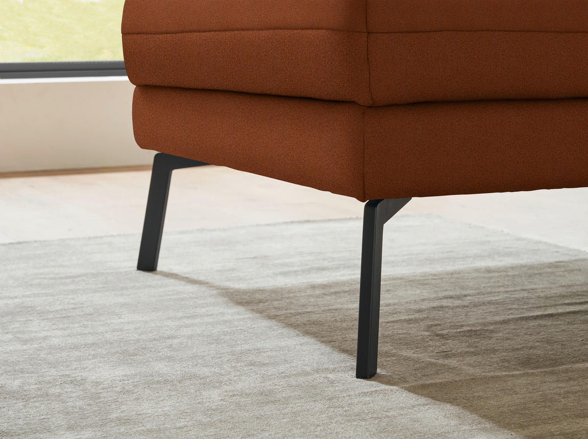 ECKSOFA  in Flachgewebe Kupferfarben  175-224/255-365 cm  - Schwarz/Kupferfarben, Design, Textil/Metall (175-224/255-365cm) - Dieter Knoll