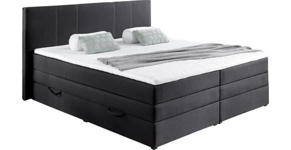 BOXSPRINGBETT 180/200 cm  in Schwarz  - Schwarz, Design, Kunststoff/Textil (180/200cm) - Carryhome