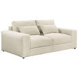 BIGSOFA Cord Creme  - Creme/Schwarz, KONVENTIONELL, Kunststoff/Textil (230/78/122cm) - Carryhome