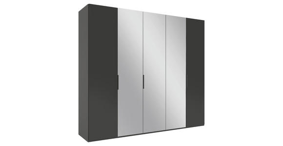 DREHTÜRENSCHRANK  in Anthrazit  - Anthrazit/Schwarz, KONVENTIONELL, Glas/Holzwerkstoff (250/223/62cm) - Novel