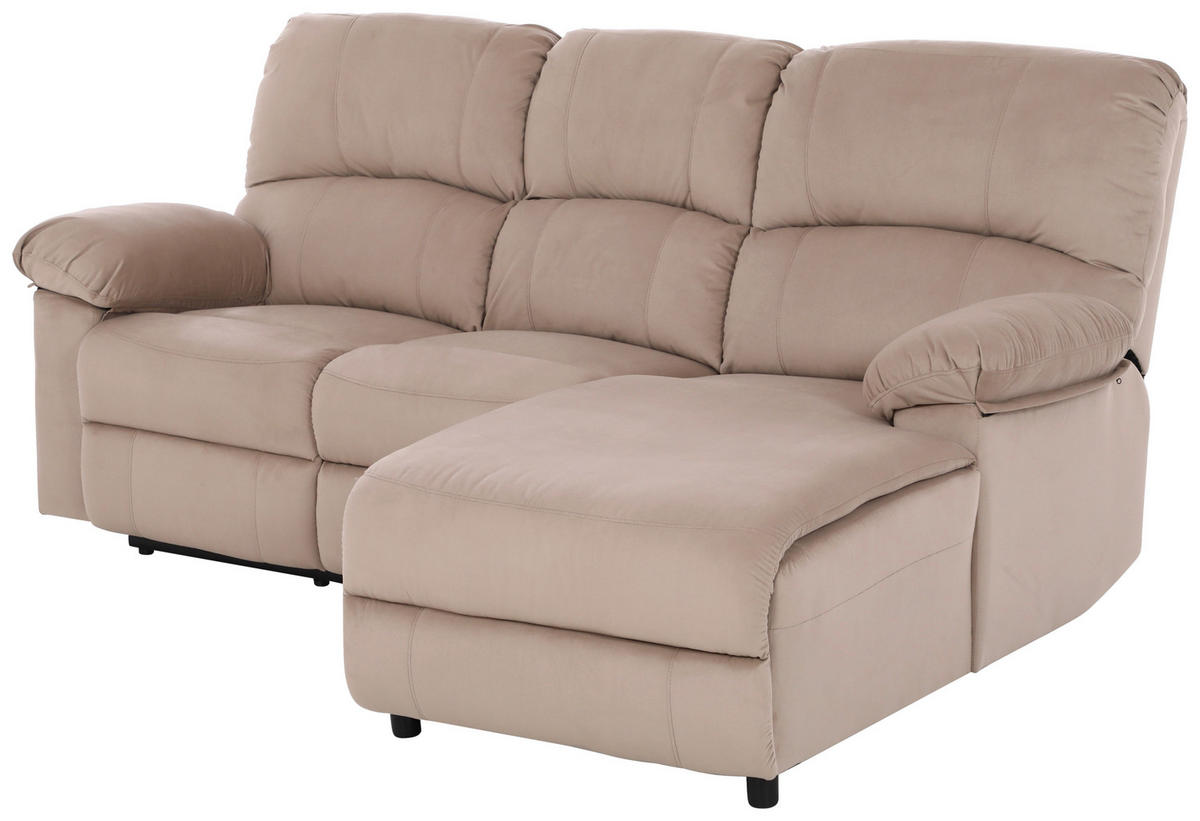 ECKSOFA Beige Webstoff  - Beige/Schwarz, Basics, Kunststoff/Textil (216/159cm) - P & B