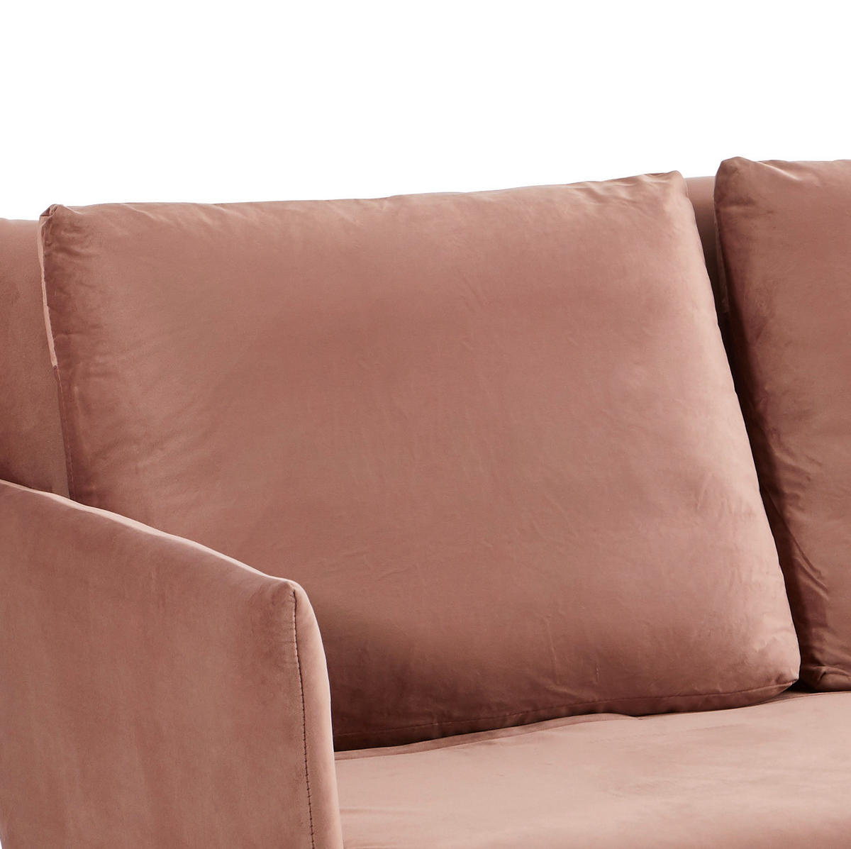 SCHLAFSOFA Samt Altrosa  - Altrosa/Naturfarben, Design, Holz/Kunststoff (132/82/91cm) - Livetastic