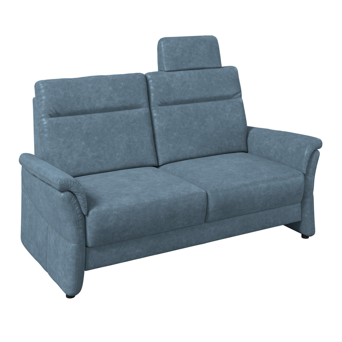 2,5-SITZER Mikrofaser Blaugrau  - Blaugrau/Schwarz, Konventionell, Kunststoff/Textil (170/99/91cm) - Elegando