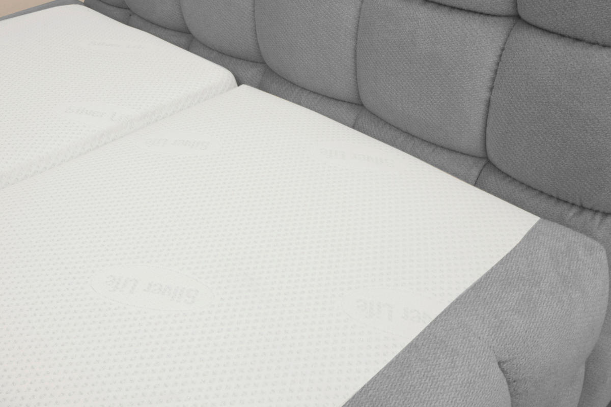 BOXBETT 140/200 cm,  in Grau, Bettkasten, Topper, H3 + H3 = fest  - Schwarz/Grau, Trend, Textil/Metall (140/200cm) - Esposa