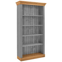 REGAL Kiefer massiv Laugenfarbig, Grau  - Laugenfarbig/Grau, ROMANTIK / LANDHAUS, Holz (108/202/38cm) - Boxxx