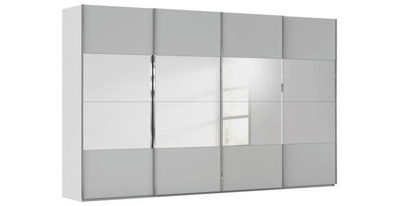 SCHWEBETÜRENSCHRANK  in Seidengrau  - Chromfarben/Seidengrau, Design, Glas/Holzwerkstoff (361/223/68cm) - Novel