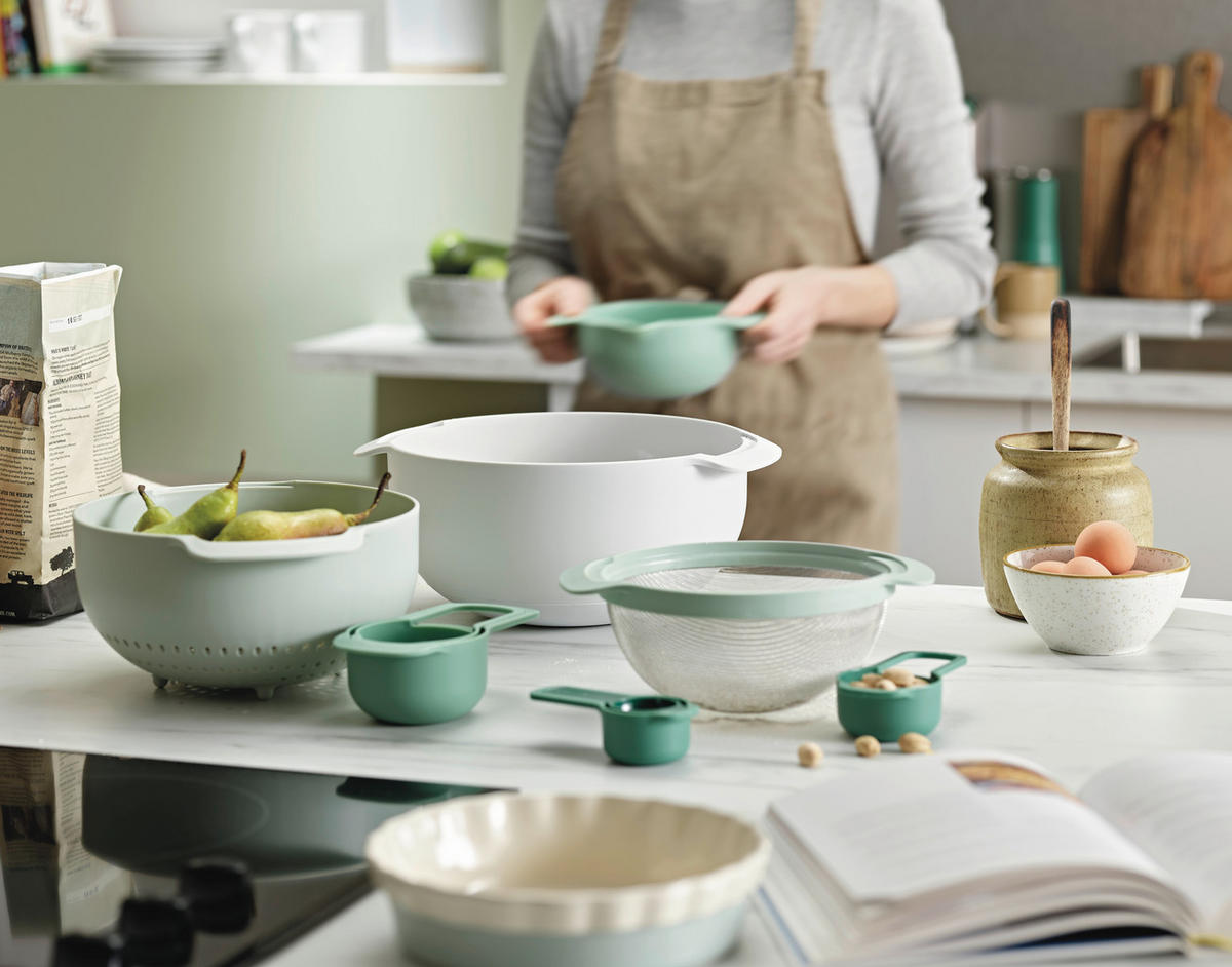 SCHÜSSELSET Nest 9-teilig  - Salbeigrün, Basics, Kunststoff - Joseph Joseph