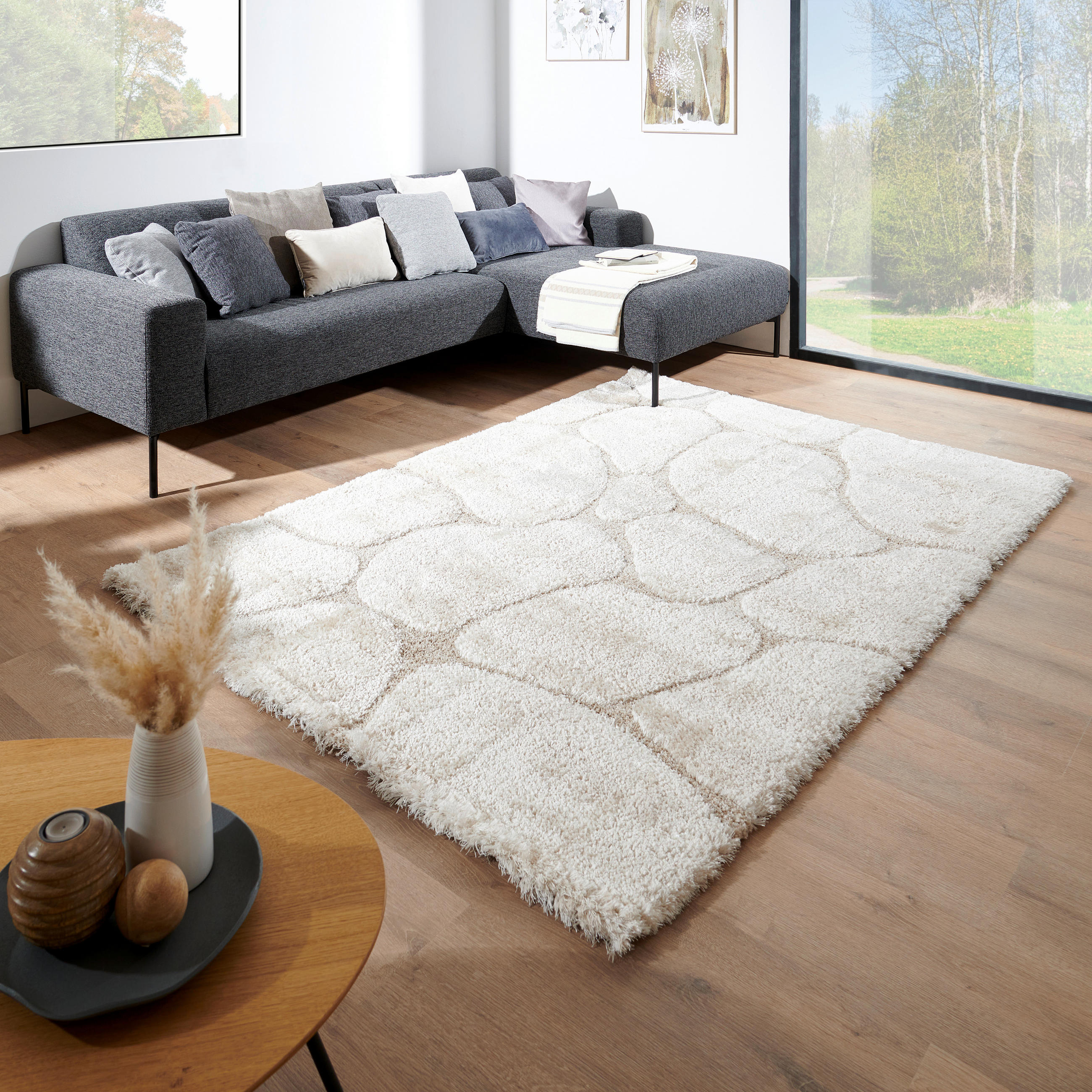 TEPIH VISOKOG FLORA  boja peska     - boja peska, Trendi, tekstil (160/230cm) - Novel