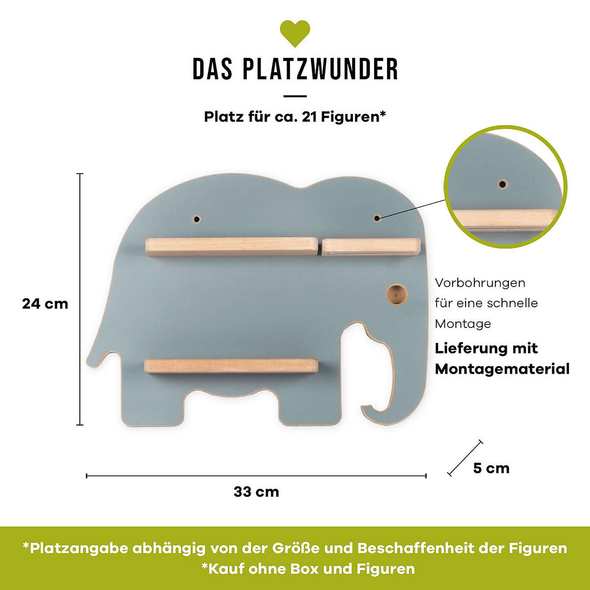 KINDERREGAL Grau  - Grau, MODERN, Holzwerkstoff (33/24/5cm) - MID.YOU