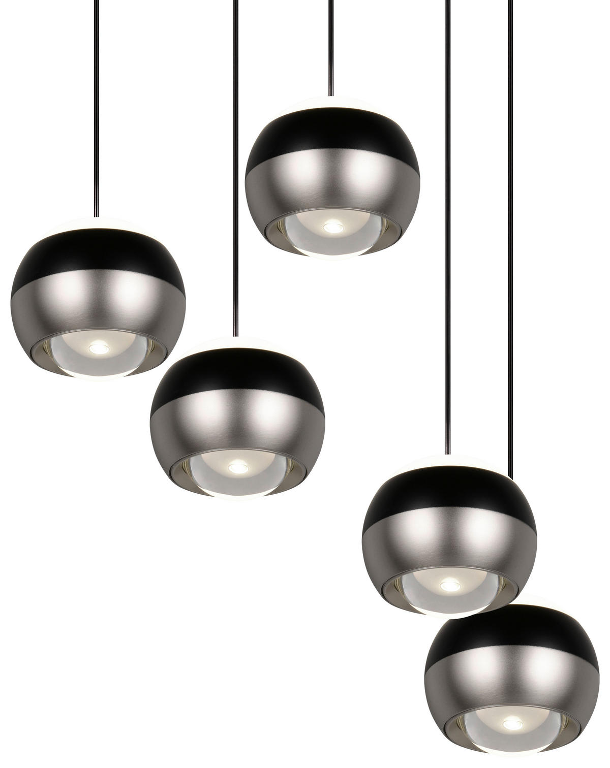ZÁVESNÉ LED SVIETIDLO, 30/150 cm  - čierna/niklová, Design, kov (30/150cm) - Trio Leuchten
