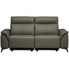3-SITZER-SOFA  in Echtleder Grau   - Schwarz/Grau, Design, Leder/Metall (207/107/98cm) - Belluti